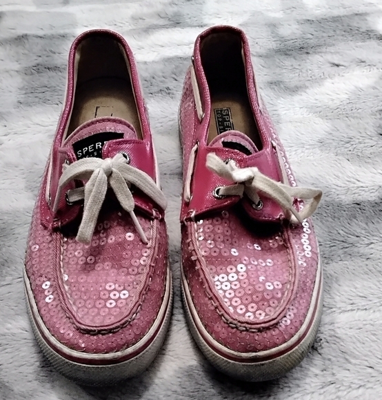 Sperry Top Sider Women's Pink Sequin Shoes Size 8M - Picture 2 of 8
